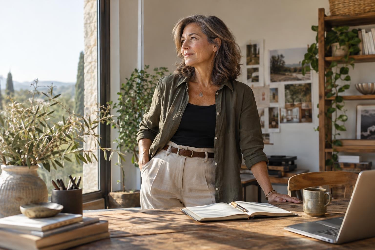 Une entrepreneure réfléchit à la posture professionnelle qu’elle souhaite prendre.
